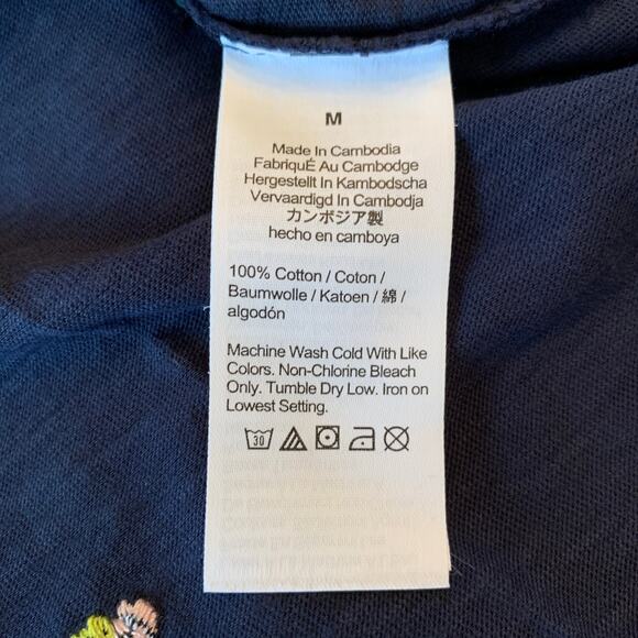 NWT J. Crew Navy Embroidered Tulips Slub Cotton Crewneck T-shirt - SIZE SMALL - Picture 7 of 7